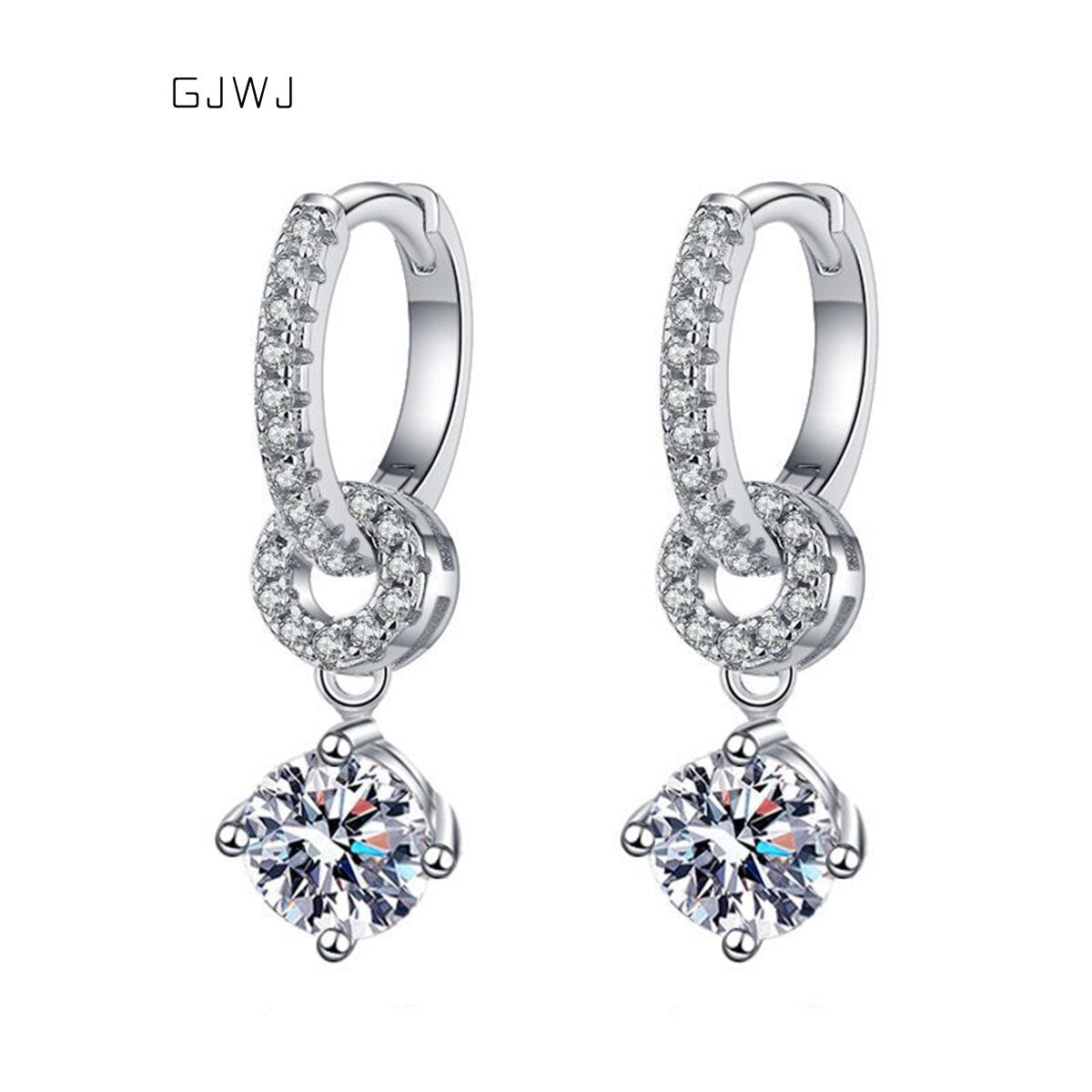Sharps Genuine Moissanite Drop Earrings